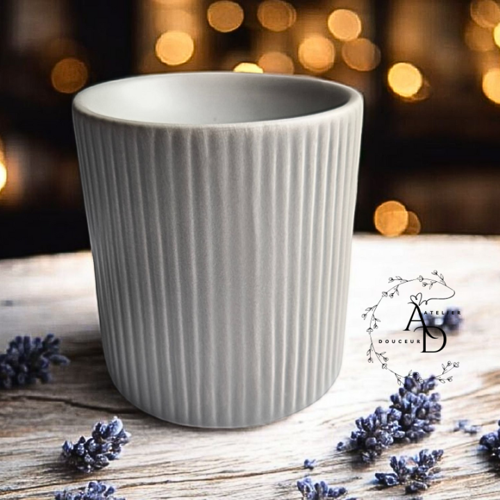 BRÛLE-PARFUM GRIS A LIGNES